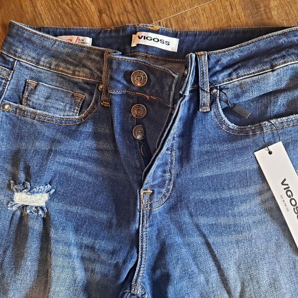 Vigoss Frankie Slim Distressed Straight Jeans Various Sizes Button Fly N… - Picture 4 of 9